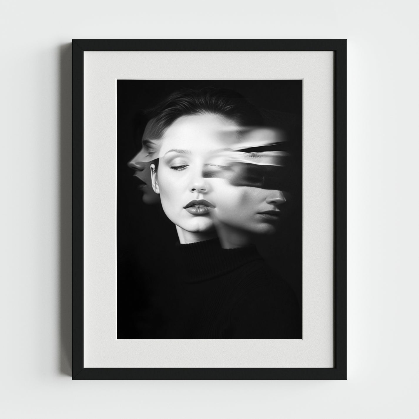 Abstract Black and White Portrait with Motion Effect - heyvidashop