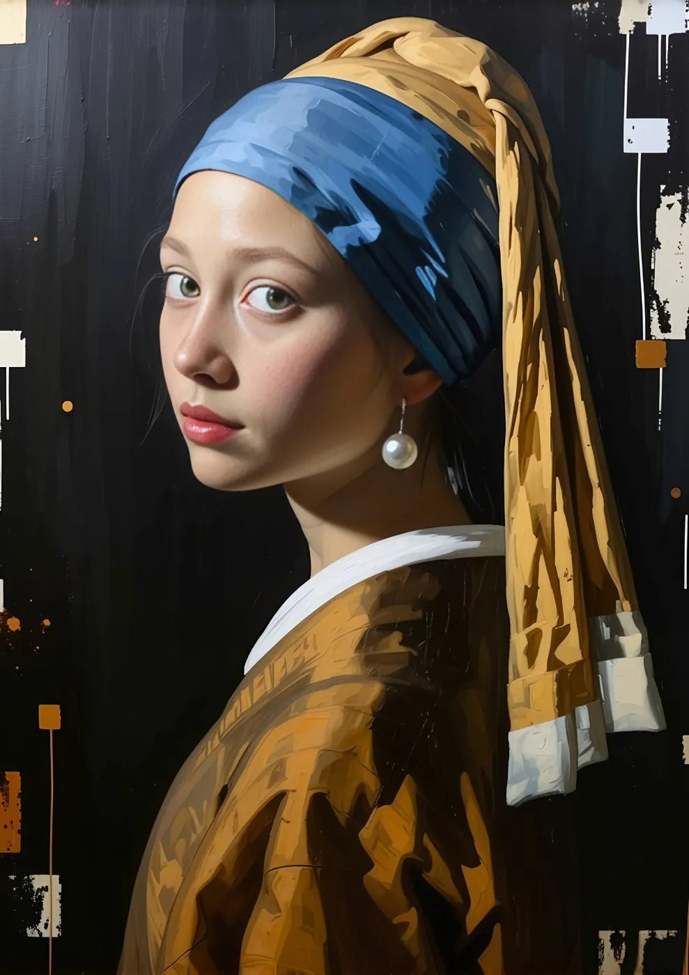 Abstract Girl with a Pearl Earring - heyvidashop