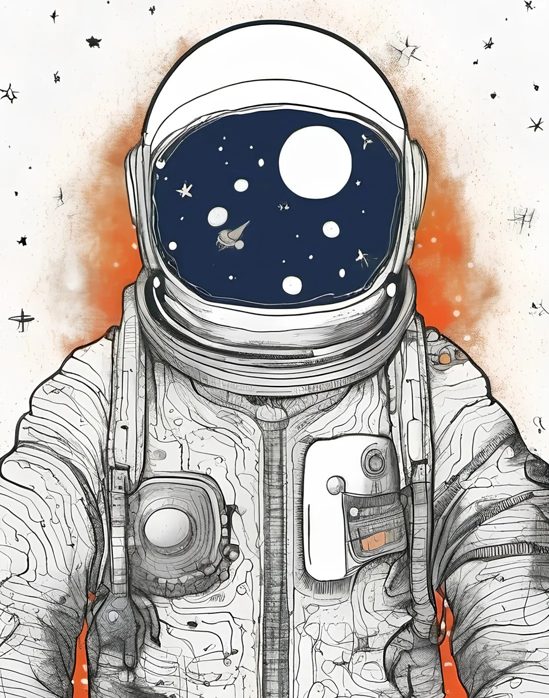 Astronaut Illustration - heyvidashop