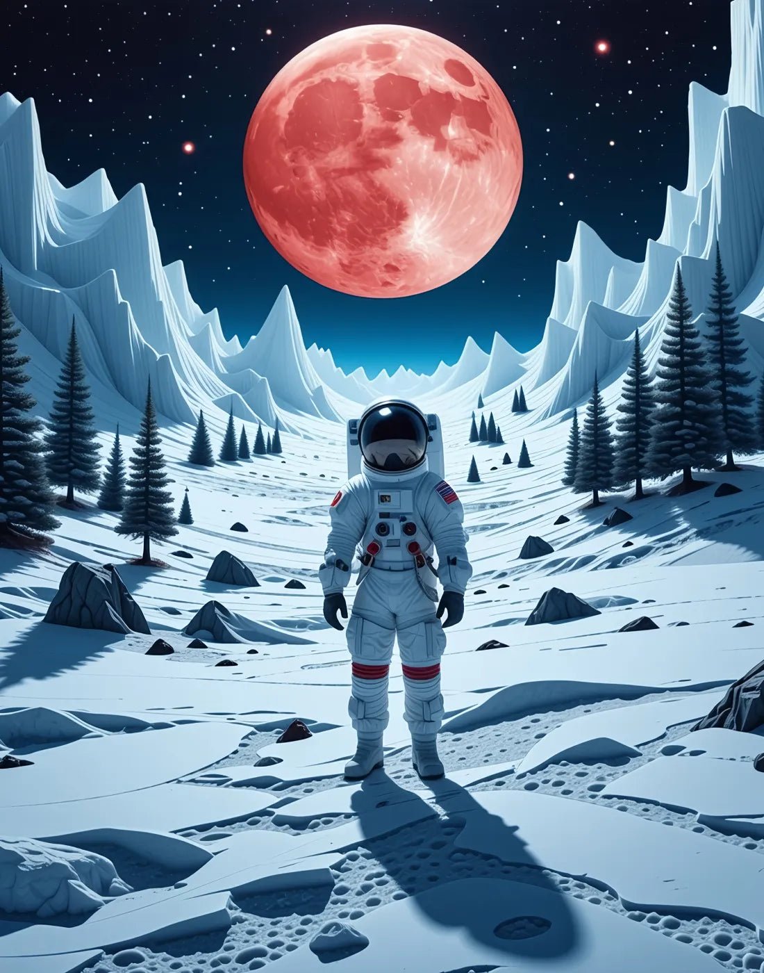 Astronaut Under the Red Moon - heyvidashop