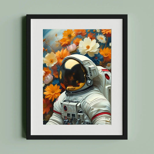 Astronaut with Blooming Flowers - heyvidashop