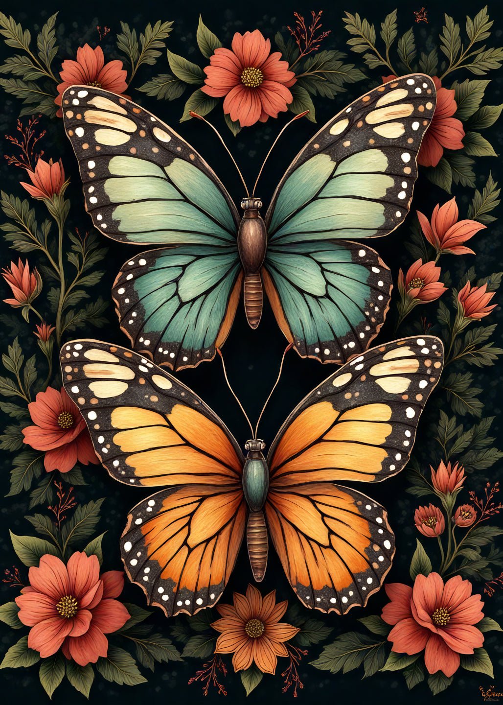 Butterfly Duo – Nature - Inspired Art Print - heyvidashop