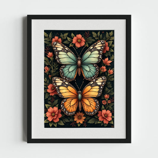 Butterfly Duo – Nature - Inspired Art Print - heyvidashop