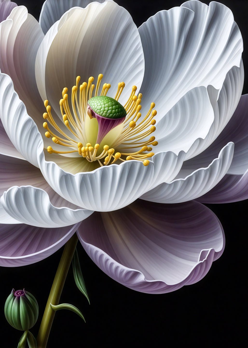 Close - Up of White Flower Center - heyvidashop