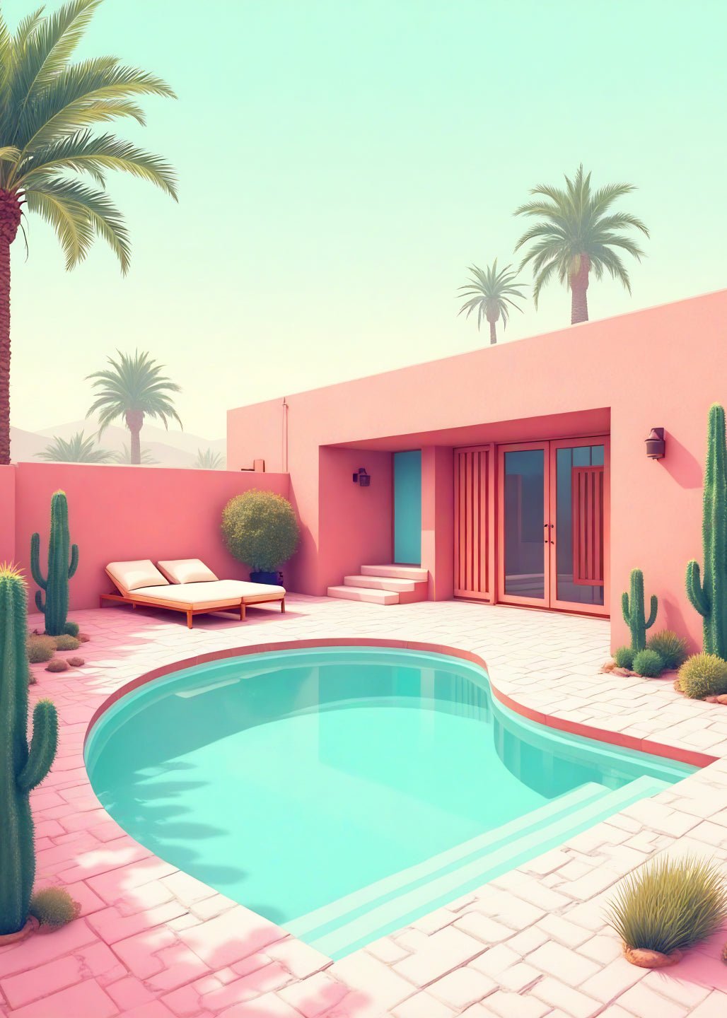 Desert Oasis – Pastel Poolside Paradise - heyvidashop