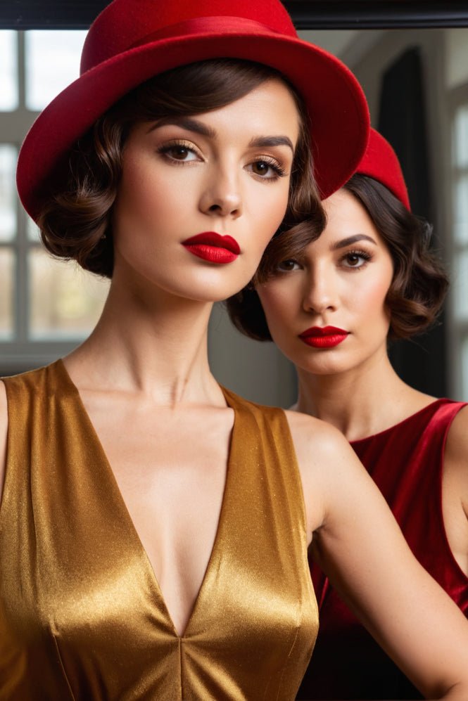 Elegant Women in Red Hats – Timeless Fashion and Glamour - heyvidashop