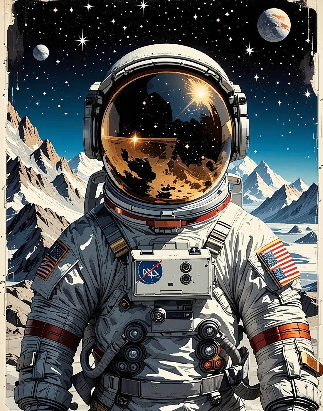 Explorer on Lunar Surface - heyvidashop