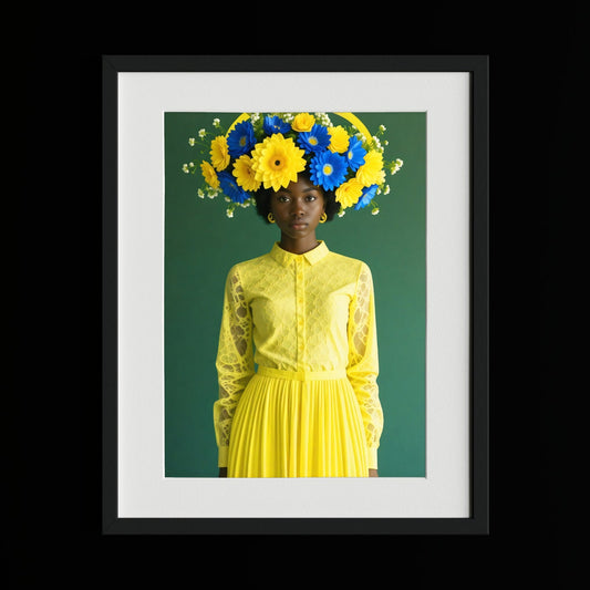 Floral Elegance in Yellow and Blue - heyvidashop