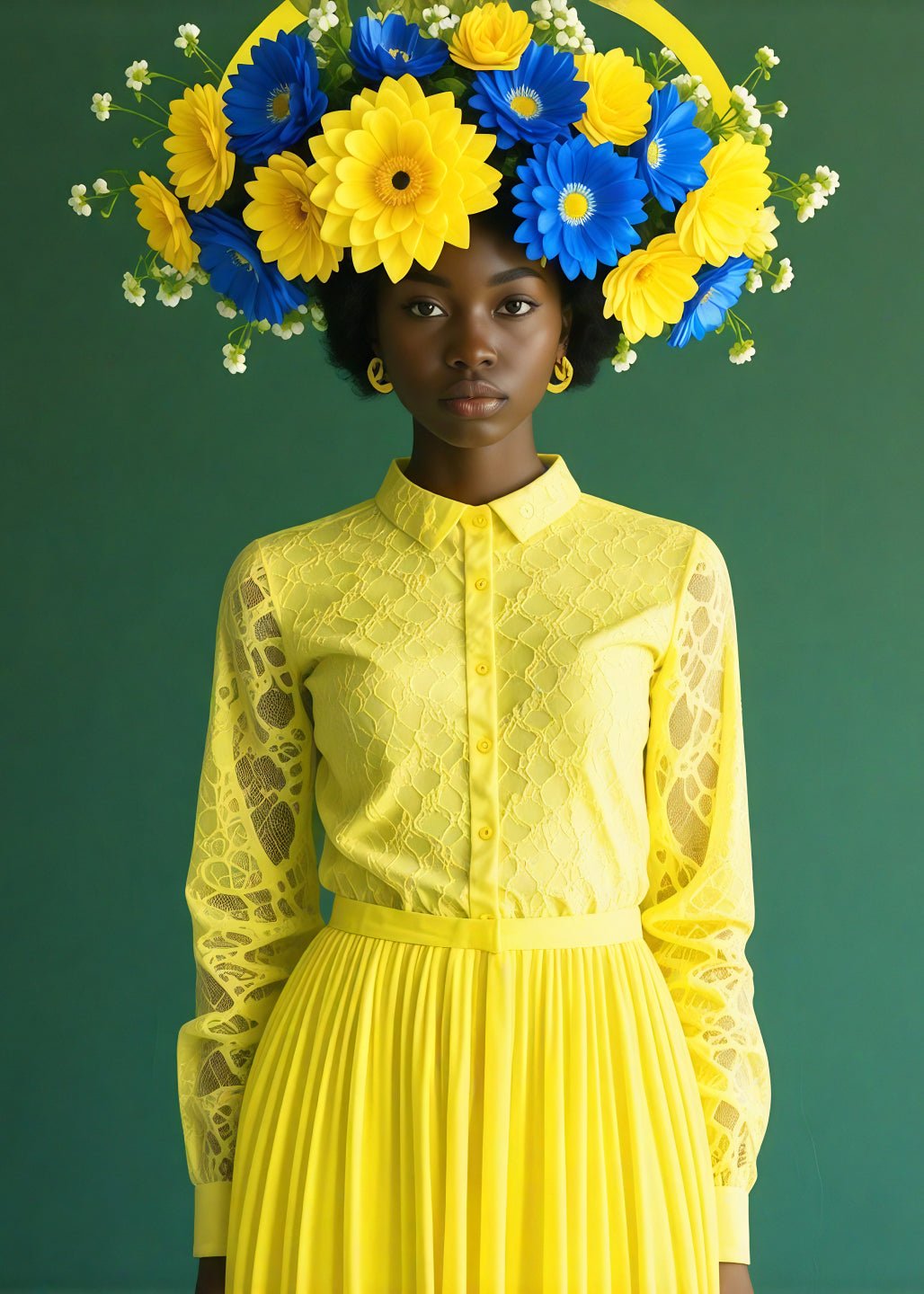 Floral Elegance in Yellow and Blue - heyvidashop