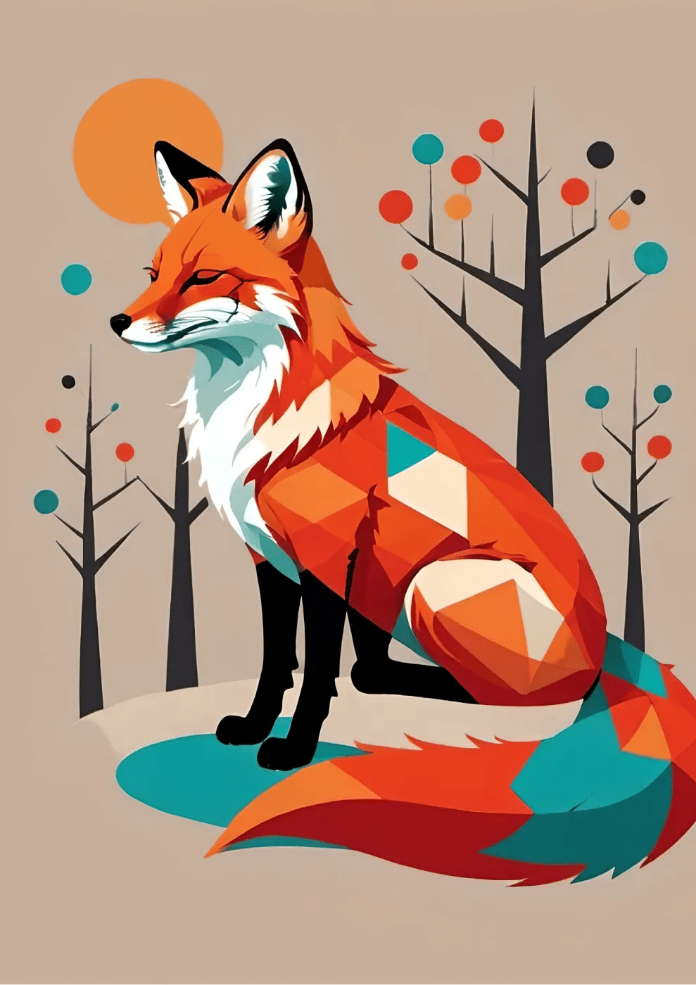 Geometric Fox Design - heyvidashop