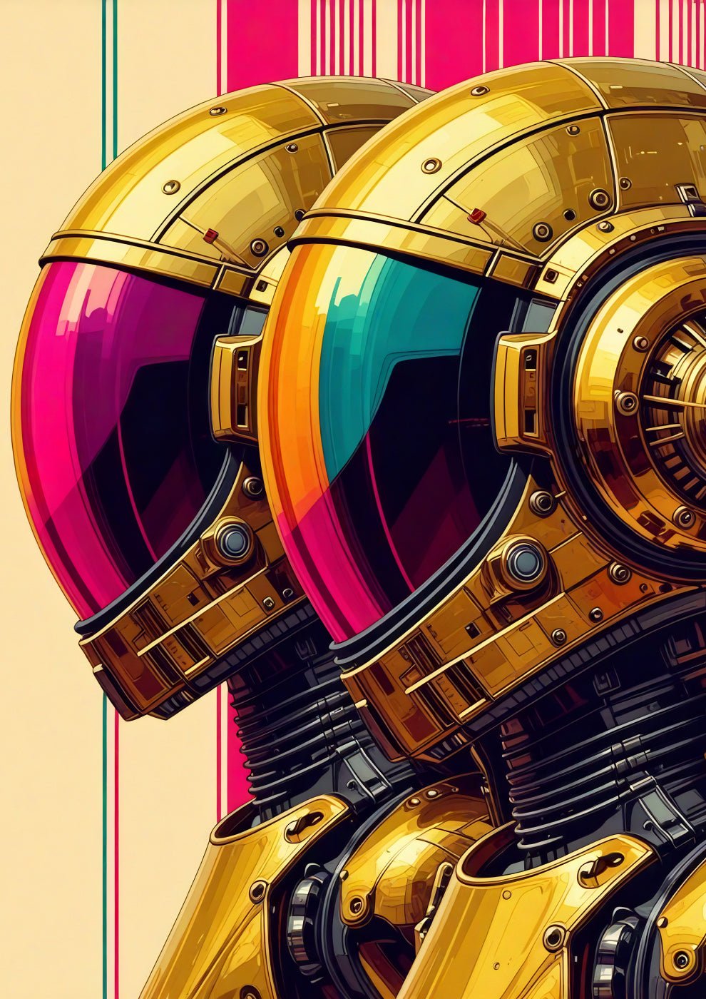 Golden Duo Helmet Art - heyvidashop