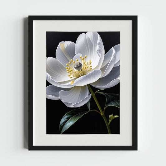 Hyper - Realistic White Flower Art - heyvidashop