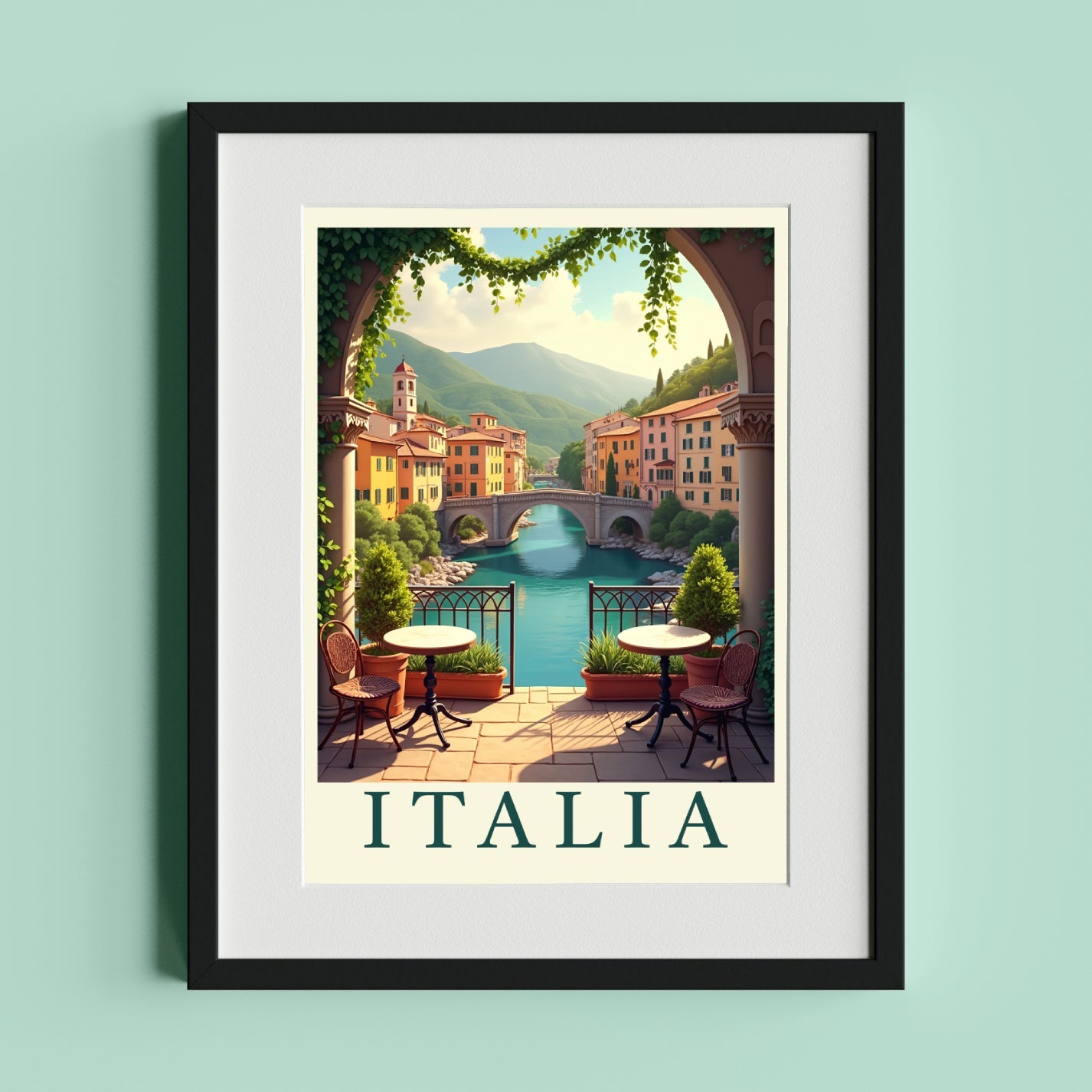 Italian Village with Riverside Cafe and Mountain Views - heyvidashop