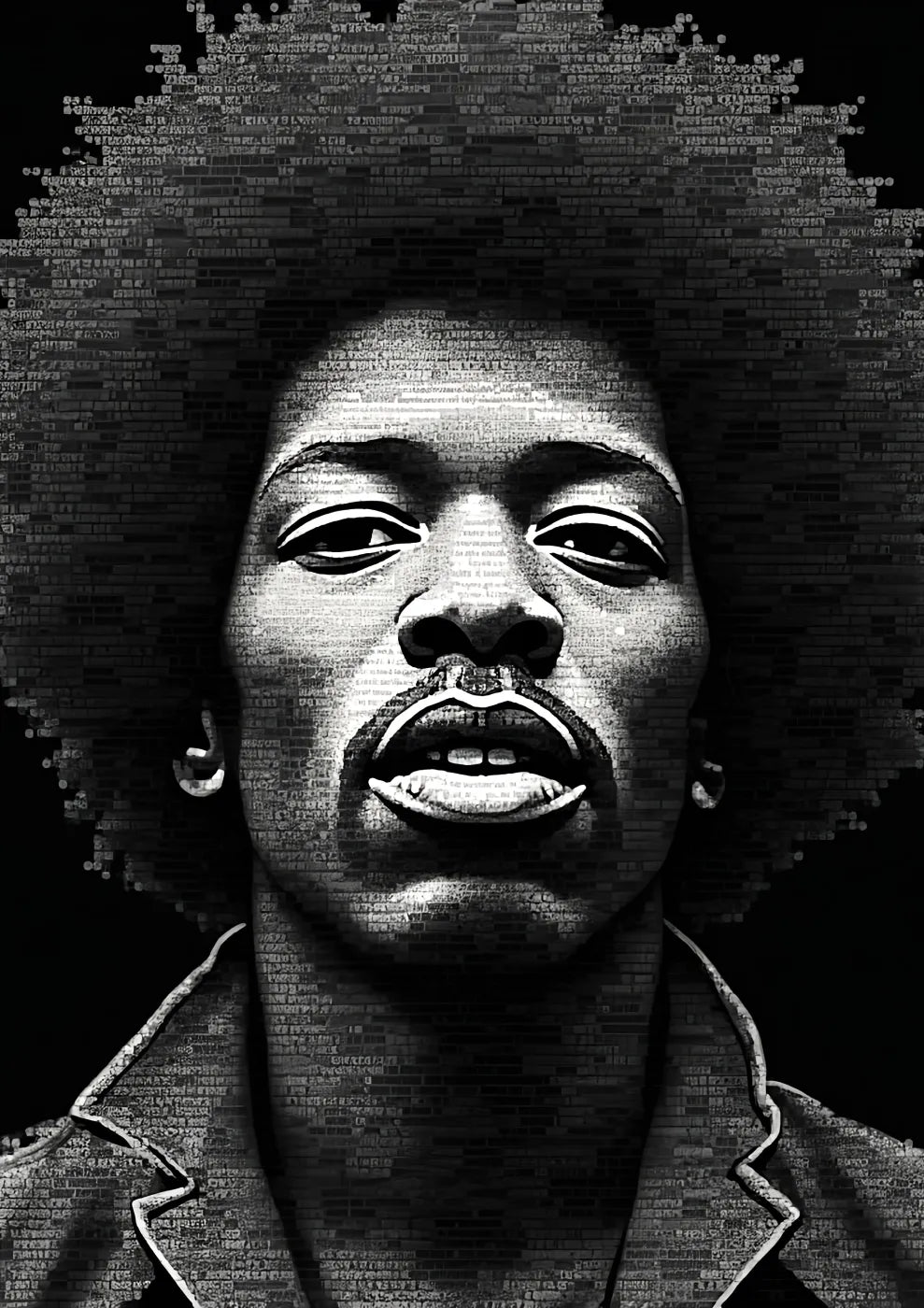 Jimi Hendrix Typographic Portrait - heyvidashop