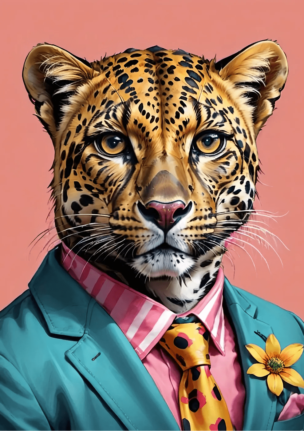 Leopard in Suit - heyvidashop