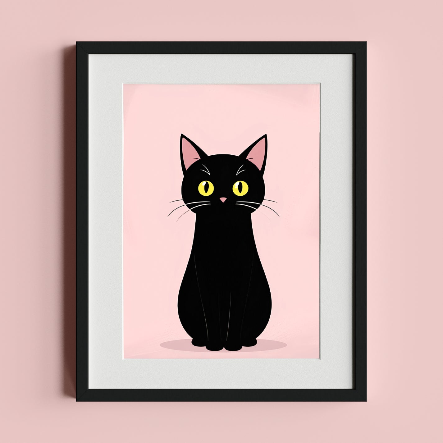 Minimalist Black Cat Illustration - heyvidashop