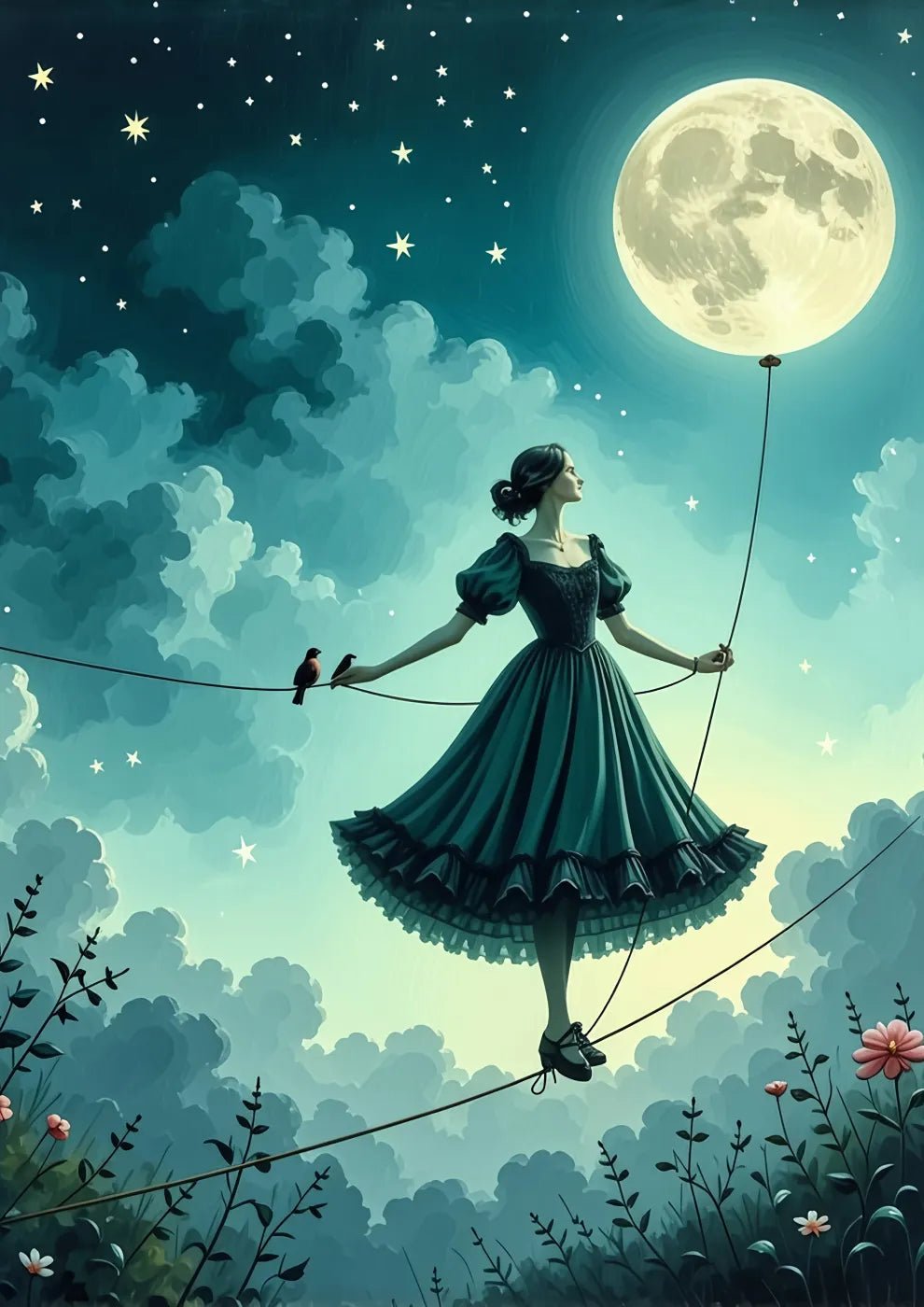 Moonlit Tightrope Walk - heyvidashop