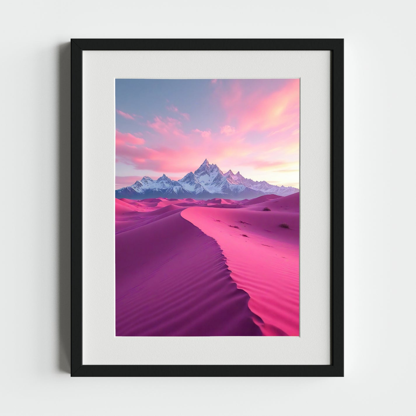 Pink Desert Landscape with Mountains - heyvidashop