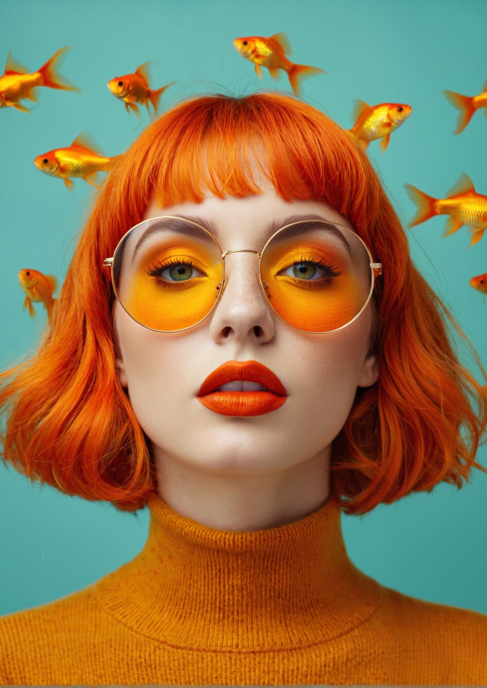 Portrait of a Woman with Goldfish - heyvidashop