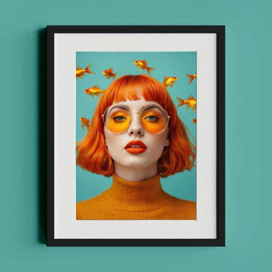 Portrait of a Woman with Goldfish - heyvidashop