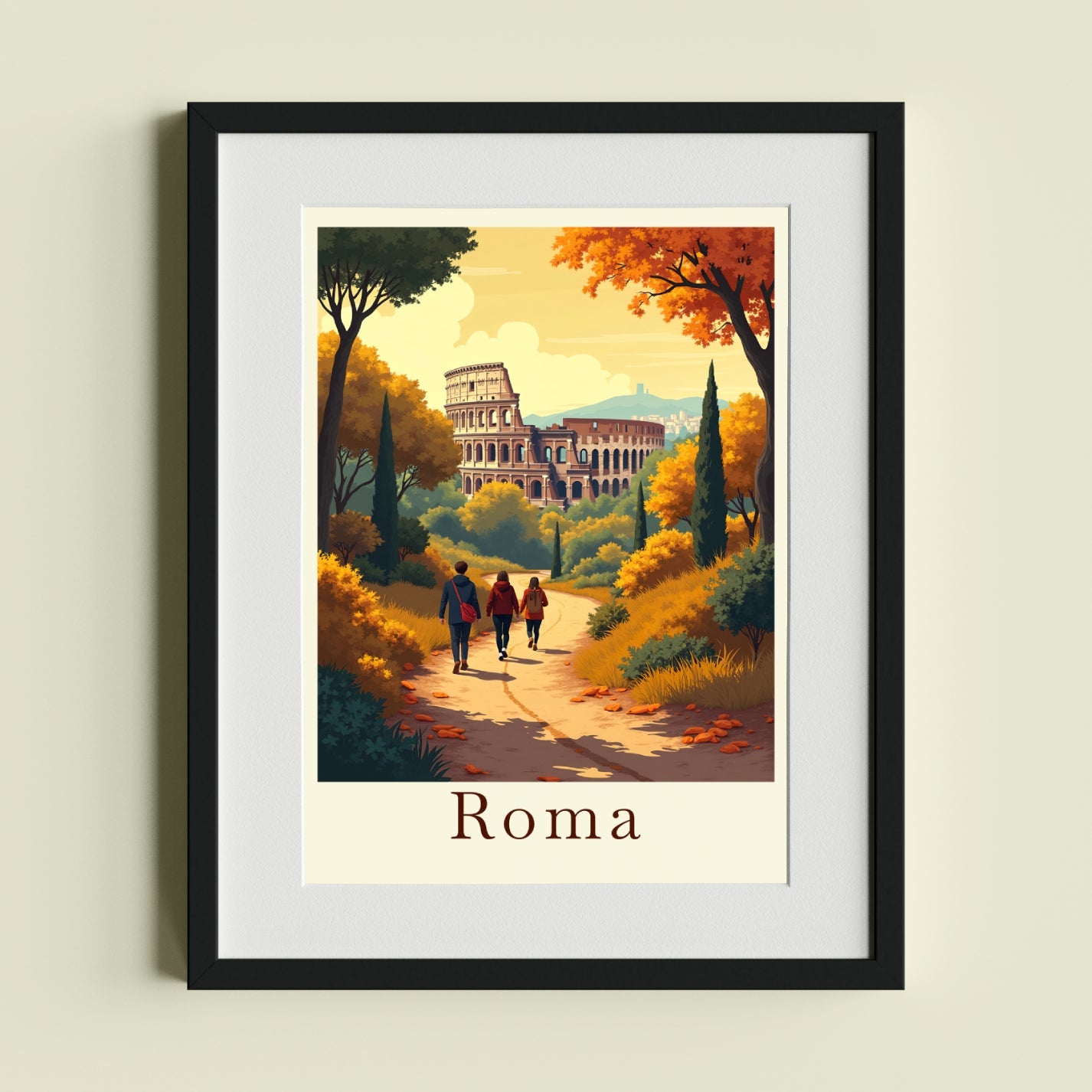 Serene Roman Pathway Leading to the Colosseum Surrounded by Nature - heyvidashop