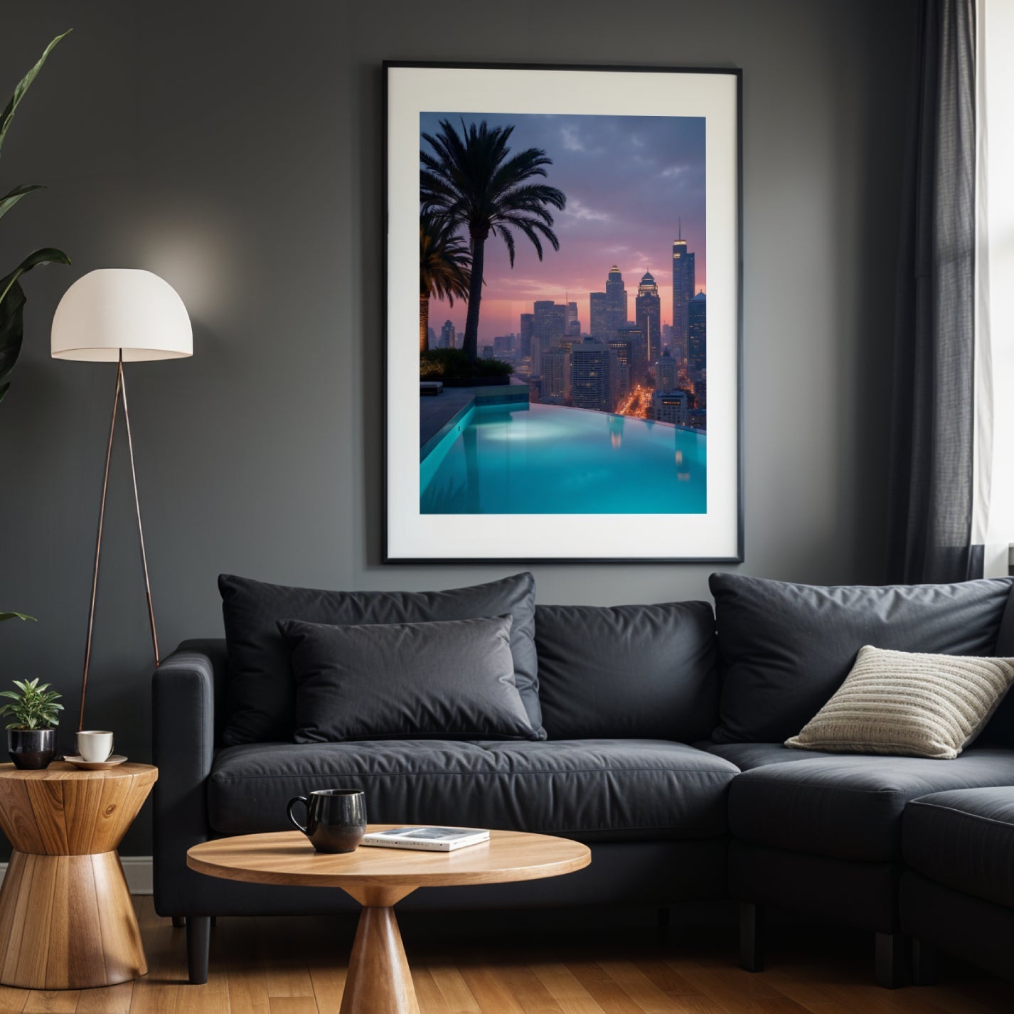 Sunset Cityscape – Infinity Pool with Urban Charm - heyvidashop