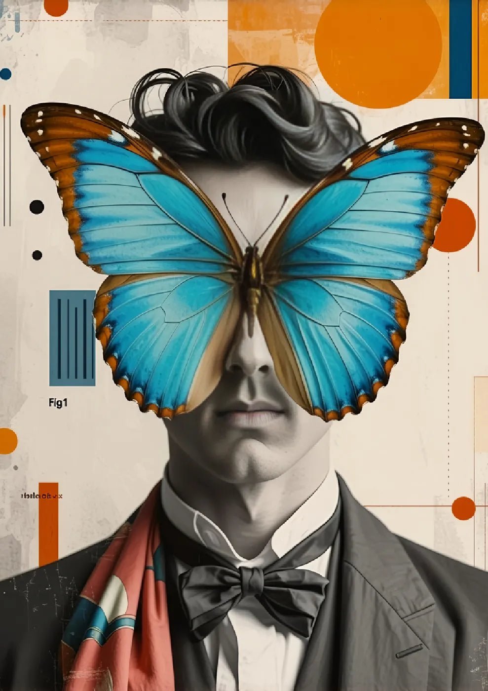 Surreal Portrait with Butterfly Mask - heyvidashop