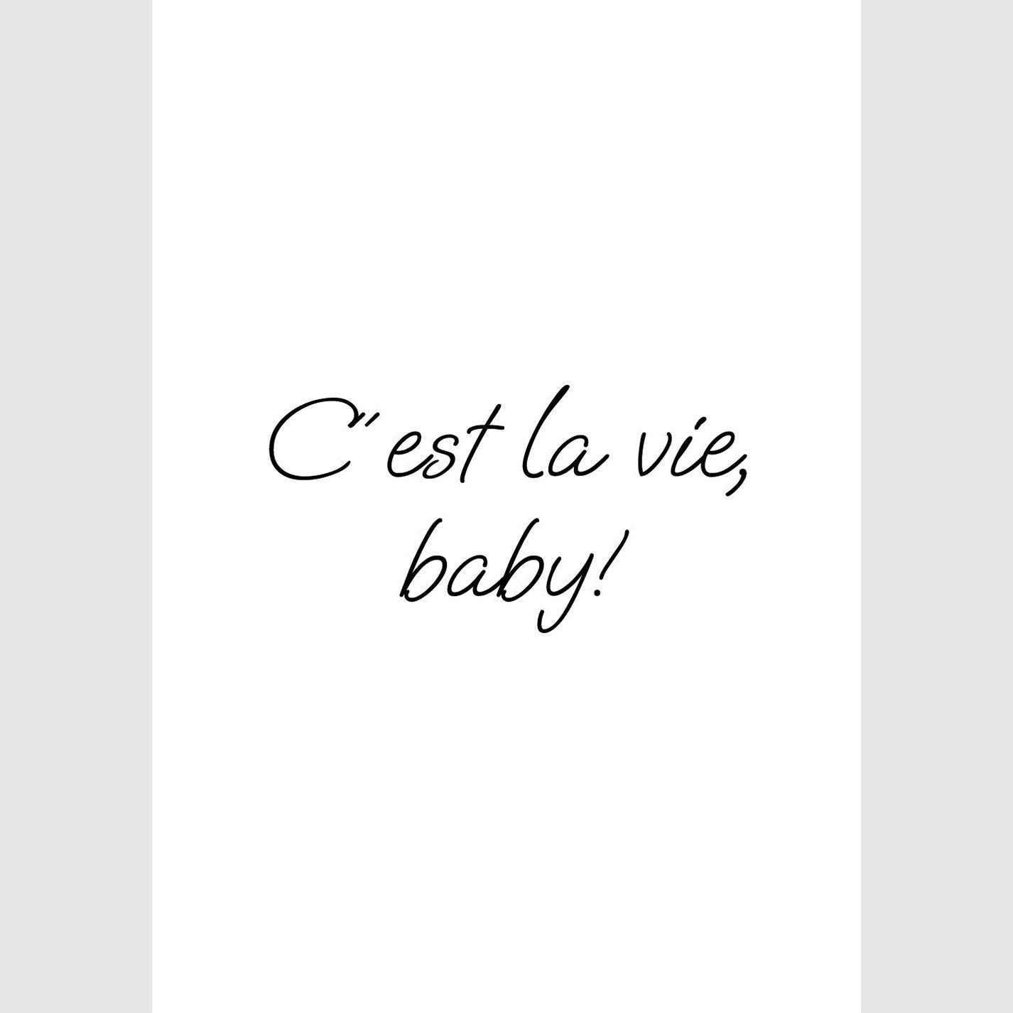 C´est la vie, baby! - heyvidashop