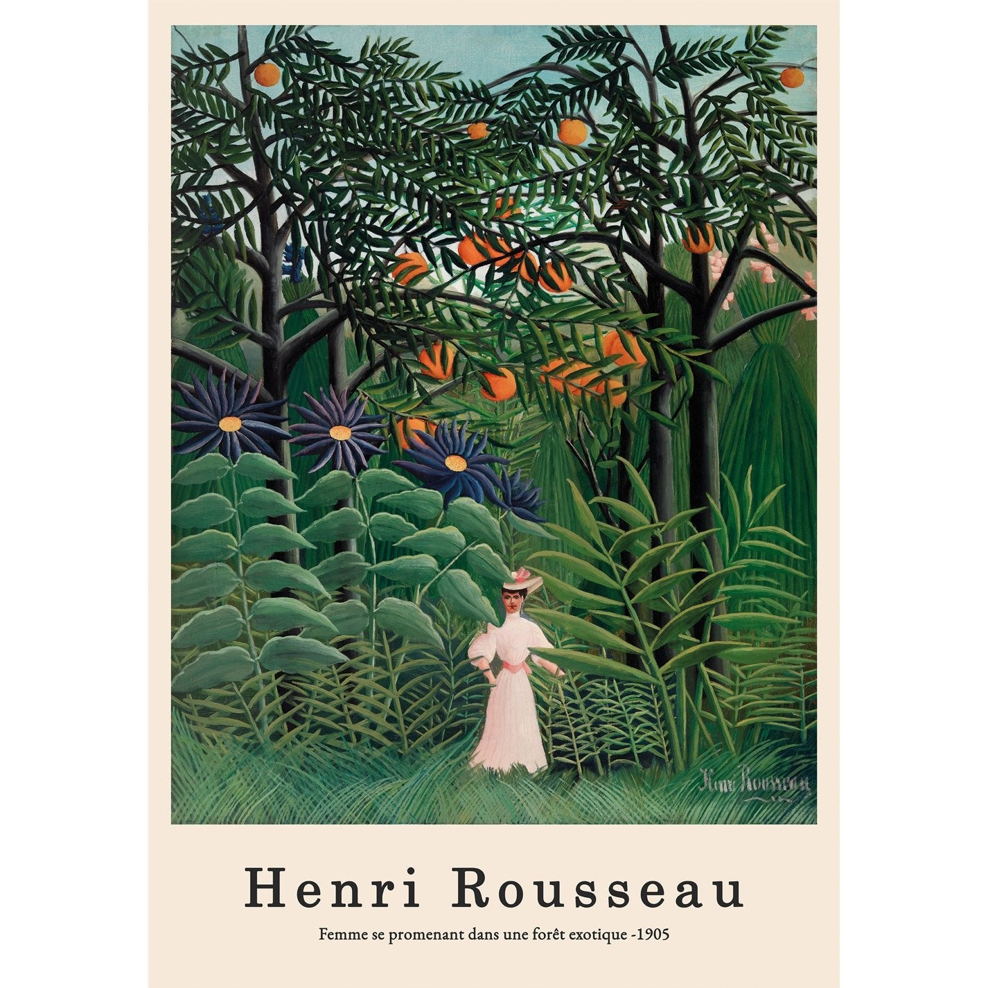 Femme se promenant dans une forêt exotique by Henri Rousseau - heyvidashop