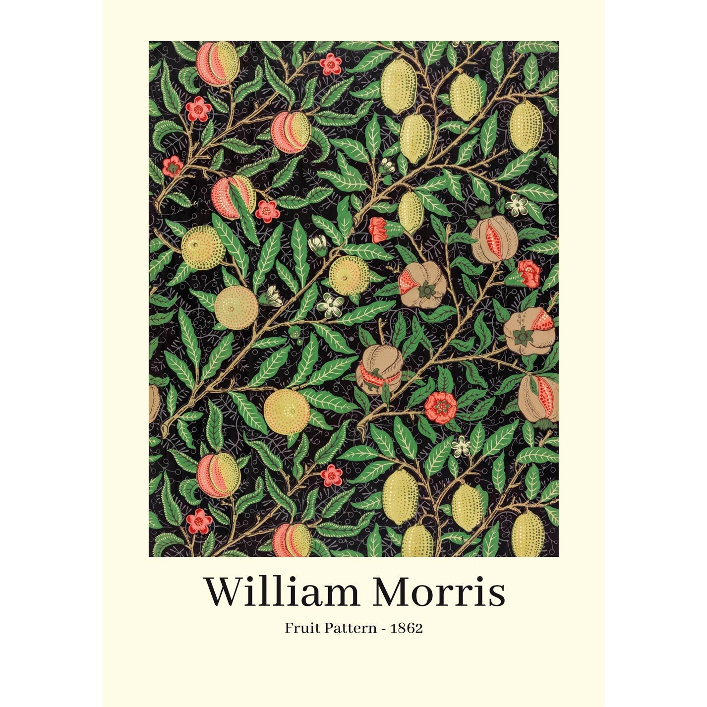 William Morris's Fruit pattern (1862) wallpaper poster - heyvidashop